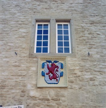 Wappen des Edelherren von Horstmar, heutiges Stadtwappen (Rathaus-Nordseite)