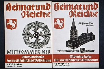 Titelblätter der Zeitschrift "Heimat und Reich", Heft 5 und 6 des Jahres 1936