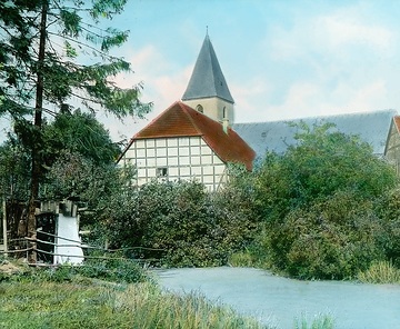 Pfarrhaus in Dinker - Fachwerkbau von 1806 (coloriert)