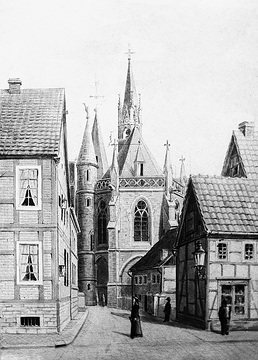 Kath. Pfarrkirche St. Nikolaus, Zeichnung von A. Höke