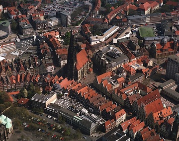 Münster, Zentrum: St. Lamberti-Kirche, Prinzipalmarkt, Rathausturm