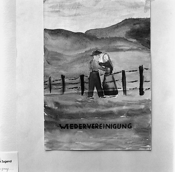 Ausstellung Unteilbares Deutschland: Schülerbild "Wiedervereinigung" (Landeshaus, Freiherr vom Stein-Platz)