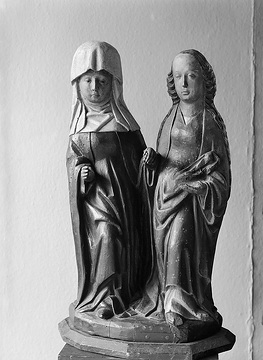 Madonnen-Ausstellung: Mariae Heimsuchung, gotische Holzplastik, Ende 15. Jahrhundert