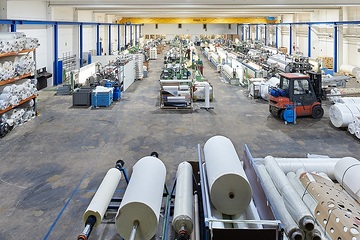 Greven, Firma SETEX-Textil GmbH: Blick in den Websaal