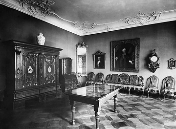Zimmer im Stil des Barock - Ausstellung im Landesmuseum der Provinz Westfalen, Münster. Undatiert, zugeschrieben Fritz Mielert, 1920er Jahre. 