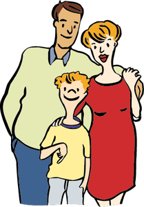 Zeichnung einer Familie.