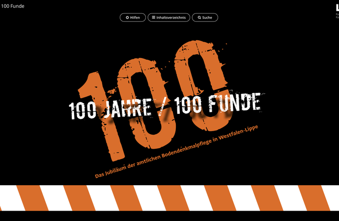 Startseite der Online-Ausstellung "100 Jahre / 100 Funde" (Foto: LWL/J. Sager).