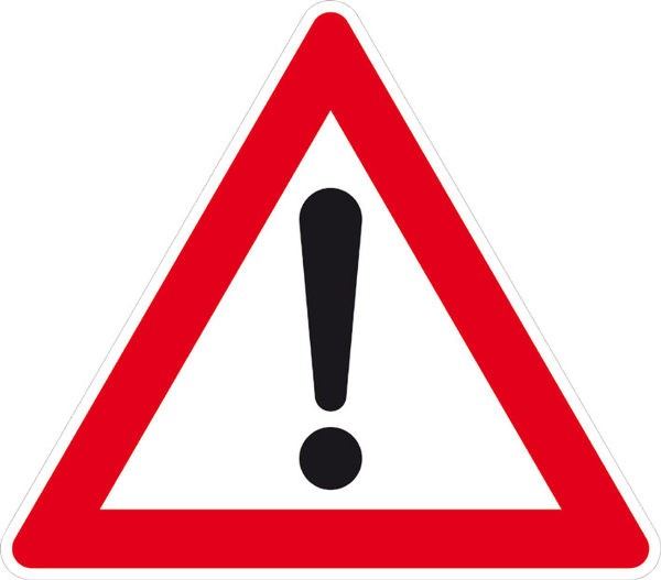 Warning sign with exclamation mark Warning sign with exclamation mark