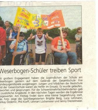 Presssebericht des Westfalenblattes vom 9.6.2010