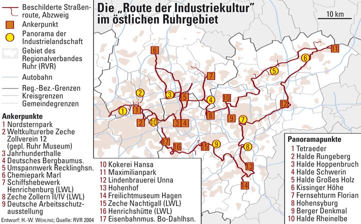 Ankerpunkte und Panoramen der Route der Industriekultur im �stlichen Ruhrgebiet