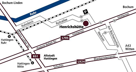 Anfahrtsskizze Henrichshütte Hattingen