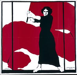 Plakatentwurf von Karl Maria Stadler zum Frauentag 1914. Quelle: Bundesarchiv