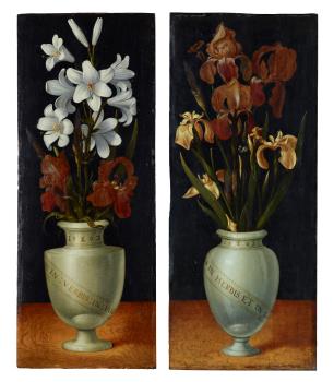 Vase mit Lilien und Iris, Vase mit Schwertlilien und Iris