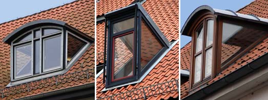 Dachaufbauten mit verglasten Seitenwnden