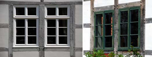 Holzsprossenfenster in Fachwerkbauten