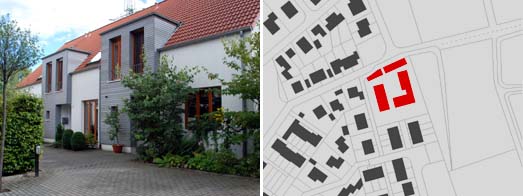 Traufseite mit Hauseingngen