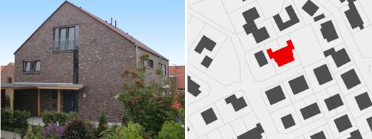 Giebelseite und Lageplan