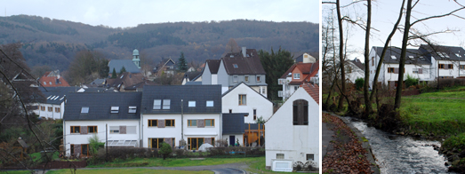 Westseite der Reihenhuser; westlicher Siedlungsrand an der Elbsche
