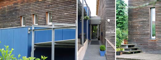 Ausschnittdetail Carport und Fassade