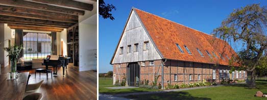 Umgenutzter Deelenraum; Giebel- und Traufseite des Haupthauses  Andreas Heupel, Architekt