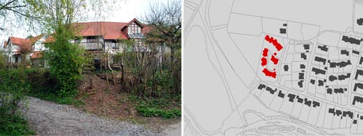 Siedlungsrand und Lageplan
