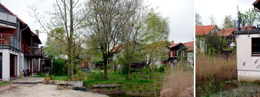 Teich als Mittelpunkt der Hausgruppe