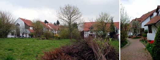 Westlicher Siedlungsrand, Fuweg innerhalb der Siedlung