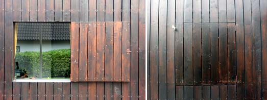 offene und geschlossene Fensterklappe