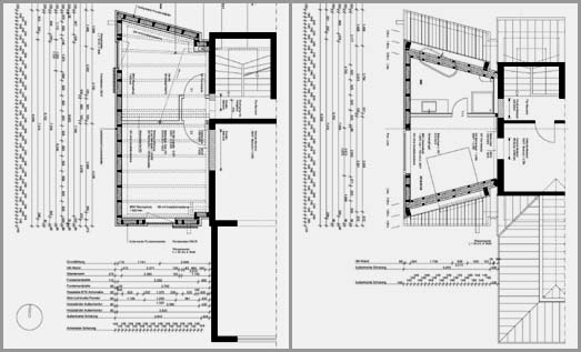 Erd- und Dachgeschossgrundriss des Anbaues