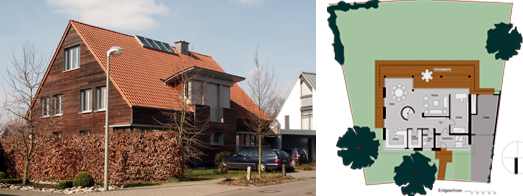 Westgiebel mit Nordtraufe