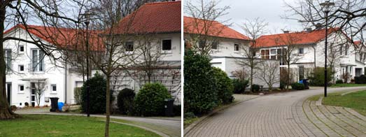 Giebel- und traufstndige Huser im Wechsel
