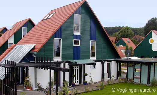 Giebelfassade eines Wohnhauses im 3.Bauabschnitt Vogt - Ingenieurbro