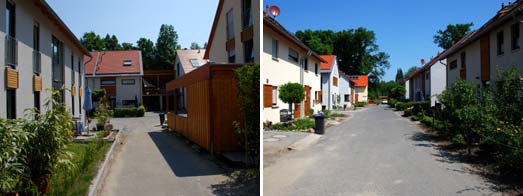 Straenraum mit Vorgrten der Erschliessungsstraen