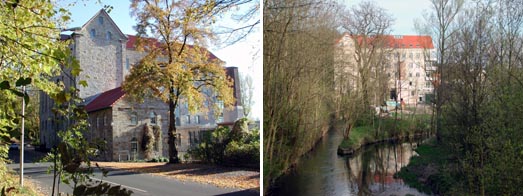 Blick ber die Hauptstrae und entlang der Altenau