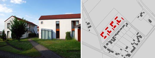 Innenhof als Komunikationsraum und Lageplan