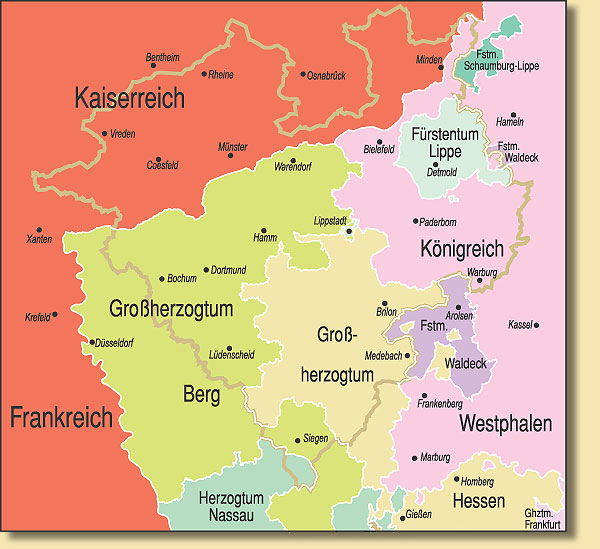 Politische Gliederung Westfalens 1811