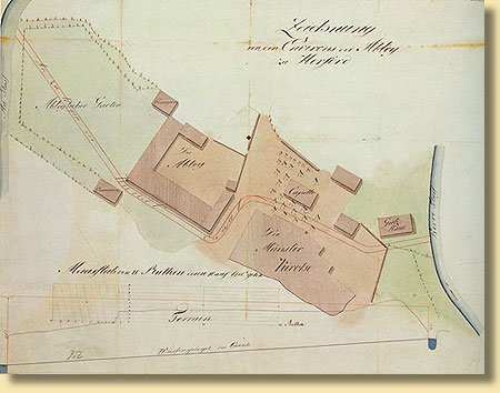 Planung zum Bau eines Kunstkananls fr eine projektierte Baumwollspinnerei in der ehemaligen Abtei Herford, 1810