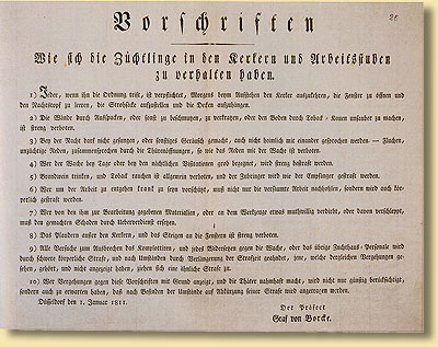 Vorschriften aus dem Gefngnis Werden, der ehemaligen Reichsabtei, 1811