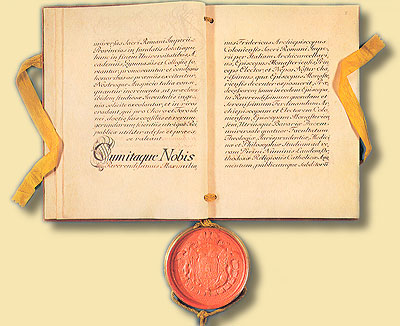 Kaiserliches Privileg fr die Universitt in Mnster, 8.10. 1773