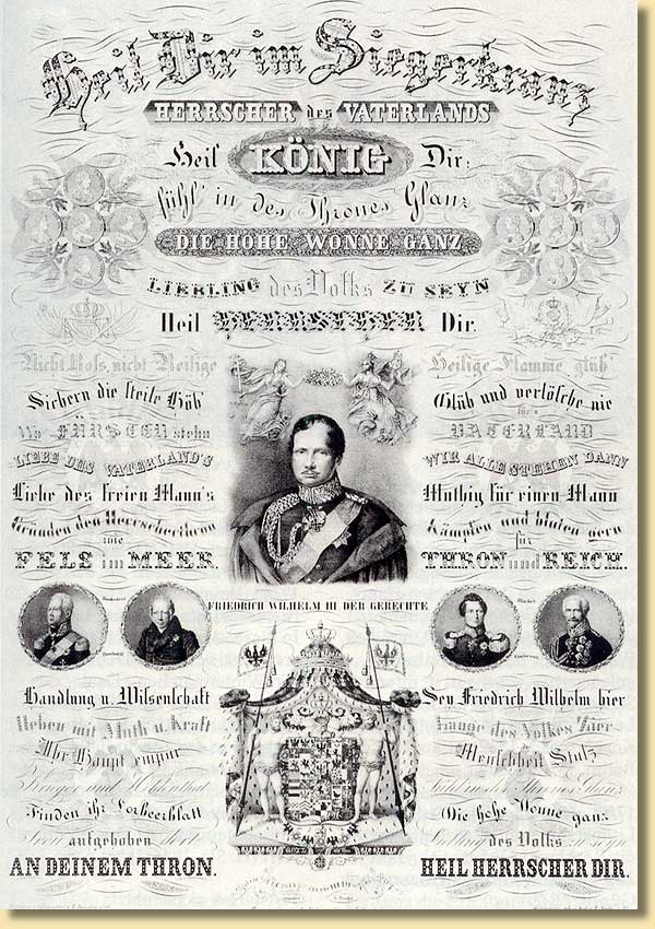 Huldigung auf Friedrich Wilhelm III., den Gerechten, 1831
