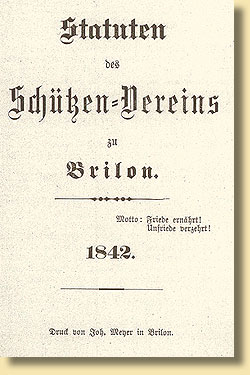 Statuten des Schtzenvereins in Brilon, 1842