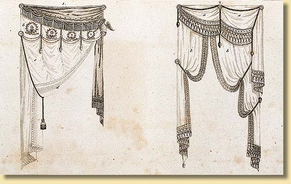 Fenster-Draperien aus dem Journal des Luxus und der Moden, 1808