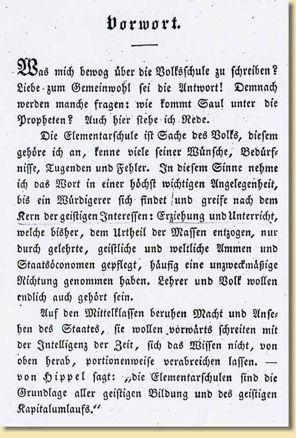 Vorwort aus Friedrich Harkorts Bemerkungen ber die Preuische Volksschule und ihre Lehrer, 1842
