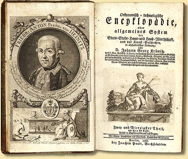 Der preuische Minister Heinitz in Krnitz' Enzyklopdie, 1788