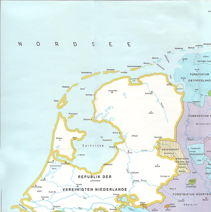 Karte von Westfalen 1794 - Ausschnitt oben links