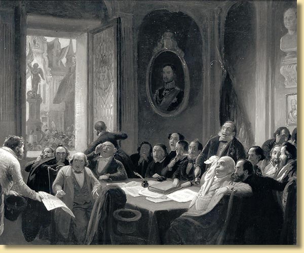 Gemlde und Bste der preuischen Knige im Dsseldorfer Rathaus, 1848