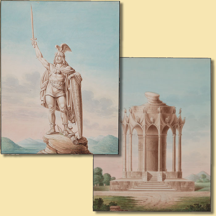 Entwurf fr ein Hermannsdenkmal (Figur und Sockel), 1839