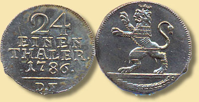 1/24 Taler des Landgrafen Wilhelm von Hessen-Kassel, 1786