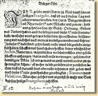 Brgereid eines Mnsteraners, 1604