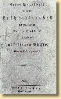 Katalog der Leihbibliothek Waldeck in  Mnster, 1805